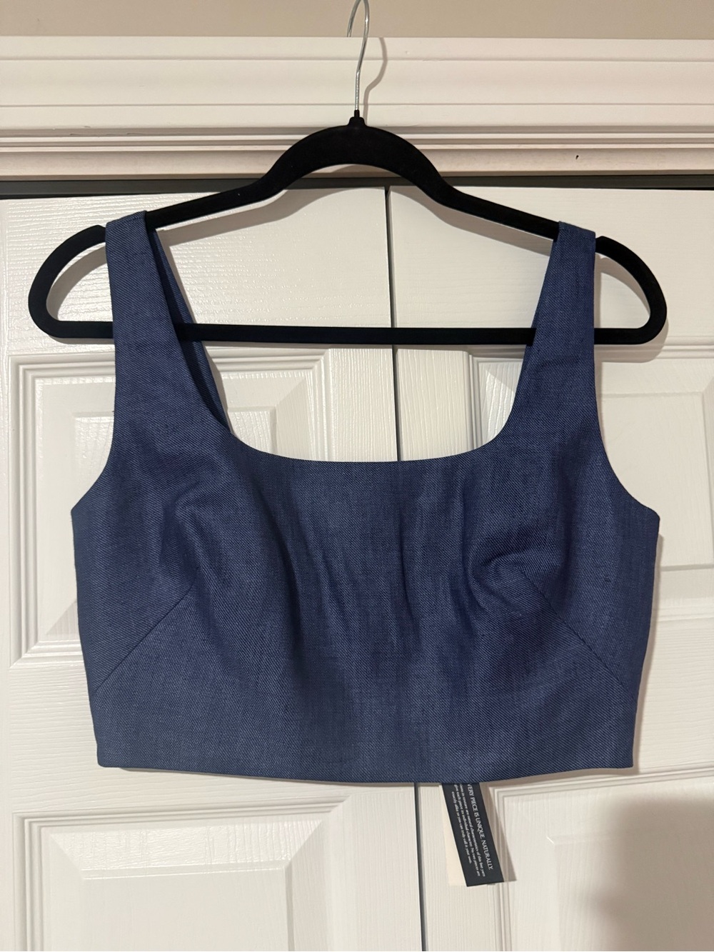 Navy crop bra top